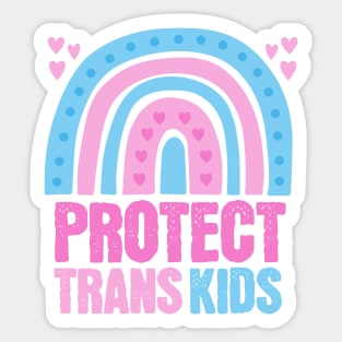 Protect Trans Kids Rainbow Queer Flag Pink Sticker